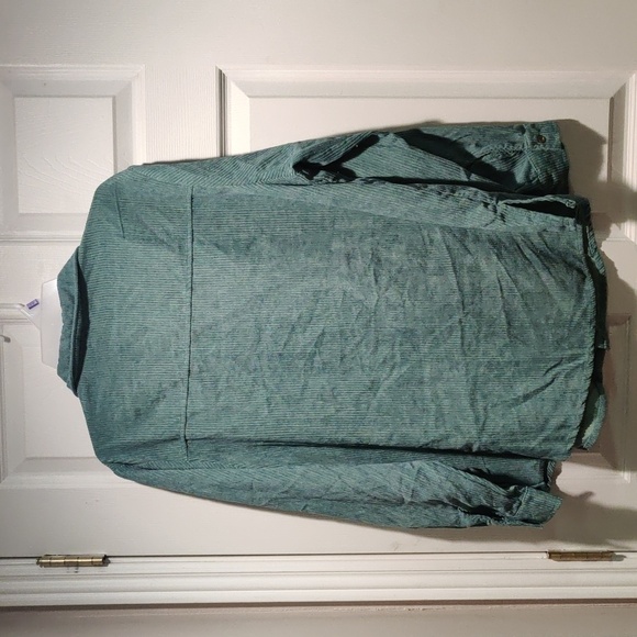 Jade corduroy style jacket with bronze stud detail. - Picture 3 of 5